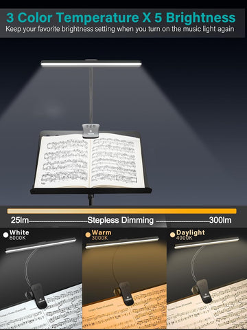Vekkia Professional 88 LED Rechargeable Music Stand Light