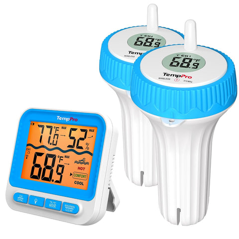 TempPro TempAir Wireless Pool Thermometer Floating Easy Read with Batteries (2)
