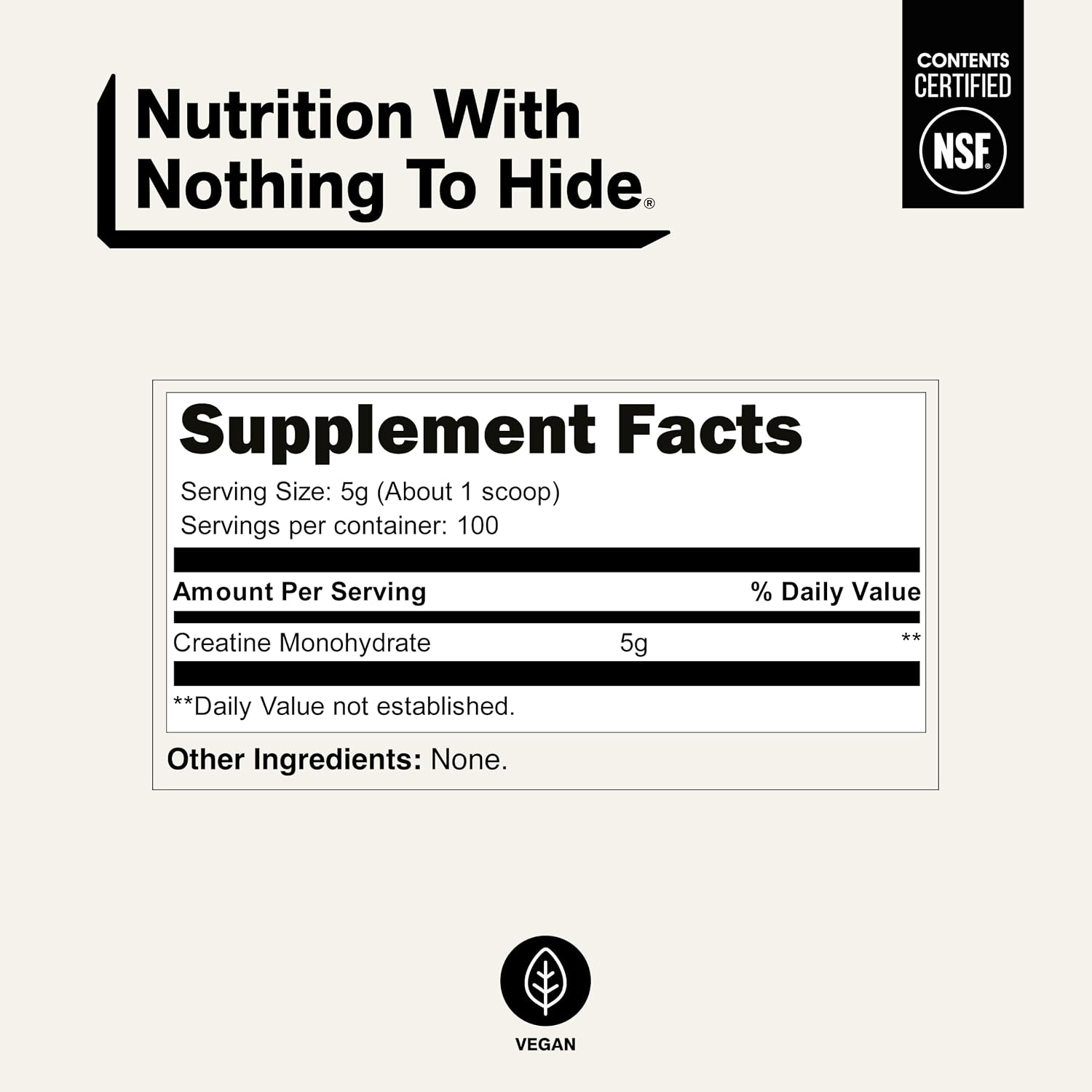 NAKED Pure Micronized Creatine Monohydrate Powder - NSF Certified, Unflavored, 500g, 1.1lb Bulk - Vegan, Non-GMO, Gluten-Free, Soy-Free, No Fillers, Supports Muscle Growth & Strength - 100 Servings