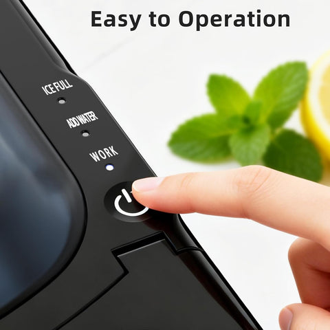 Antarctic Star Portable Countertop Ice Maker with Self-Cleaning, 18Lbs/24H, One-Touch Operation, Ice Scoop for Home, Kitchen, Office(Black)