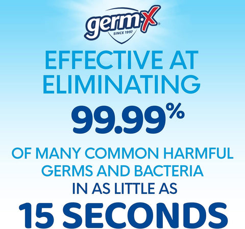 Germ-X Advanced Hand Sanitizer, 1 Liter (Pack of 4), Less Drying Moisturizing Clear Gel, No Rinse Formula, Large Family Size Pump Bottle