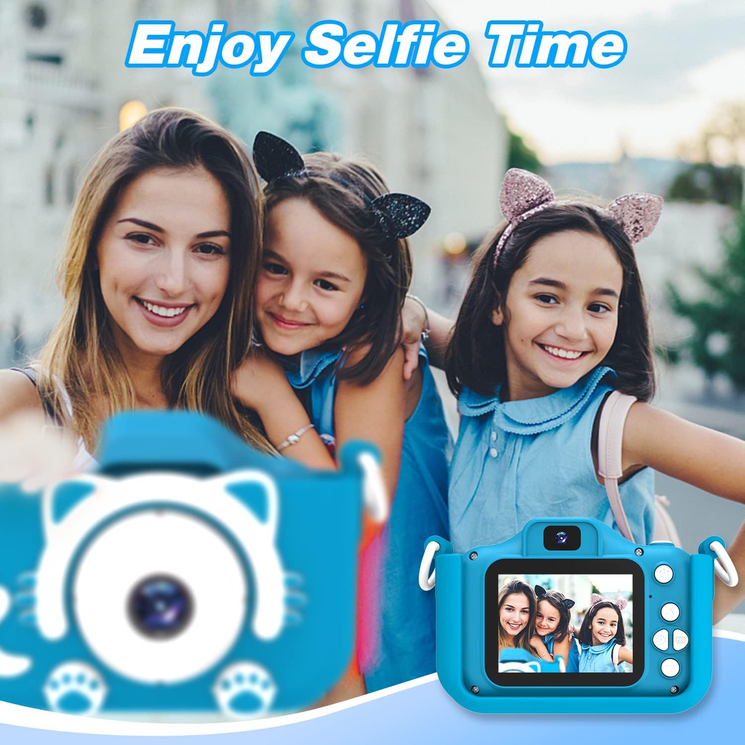 Goopow Kids Camera Toys for 3-8 Year Old Girls Boys,Children Digital Video Camcorder Camera with Cartoon Soft Cover, Best Chritmas Birthday Festival Gift for Kids