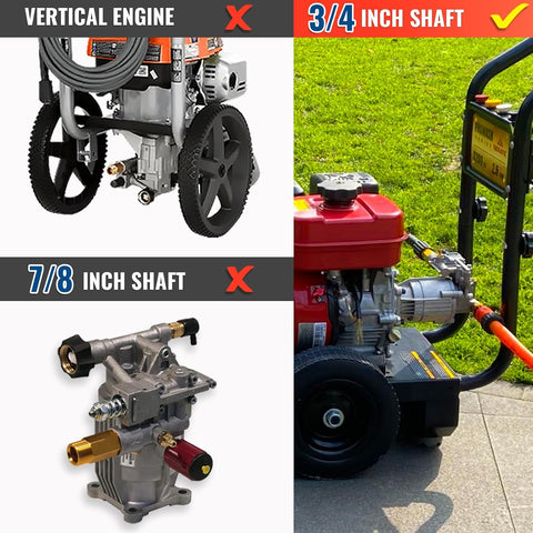 YAMATIC 3/4" Shaft Horizontal Pressure Washer Pump 3400 PSI 2.5 GPM
