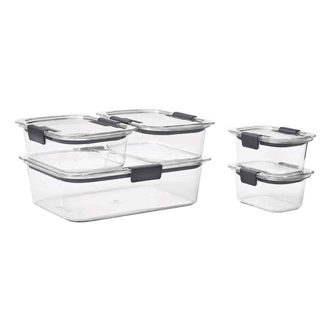 Rubbermaid Brilliance Leak-Proof Food Storage Containers with Airtight Lids, Clear