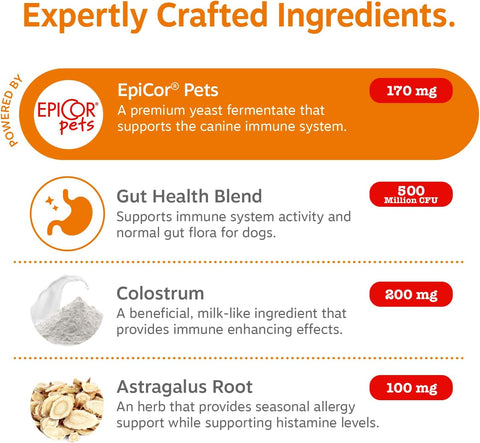 Zesty Paws Dog Allergy Chews - Dog Allergy Relief, Lamb, 90 Ct