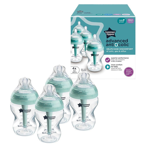 Tommee Tippee Advanced Anti-Colic Baby Bottles, Newborn 0m+, 9oz