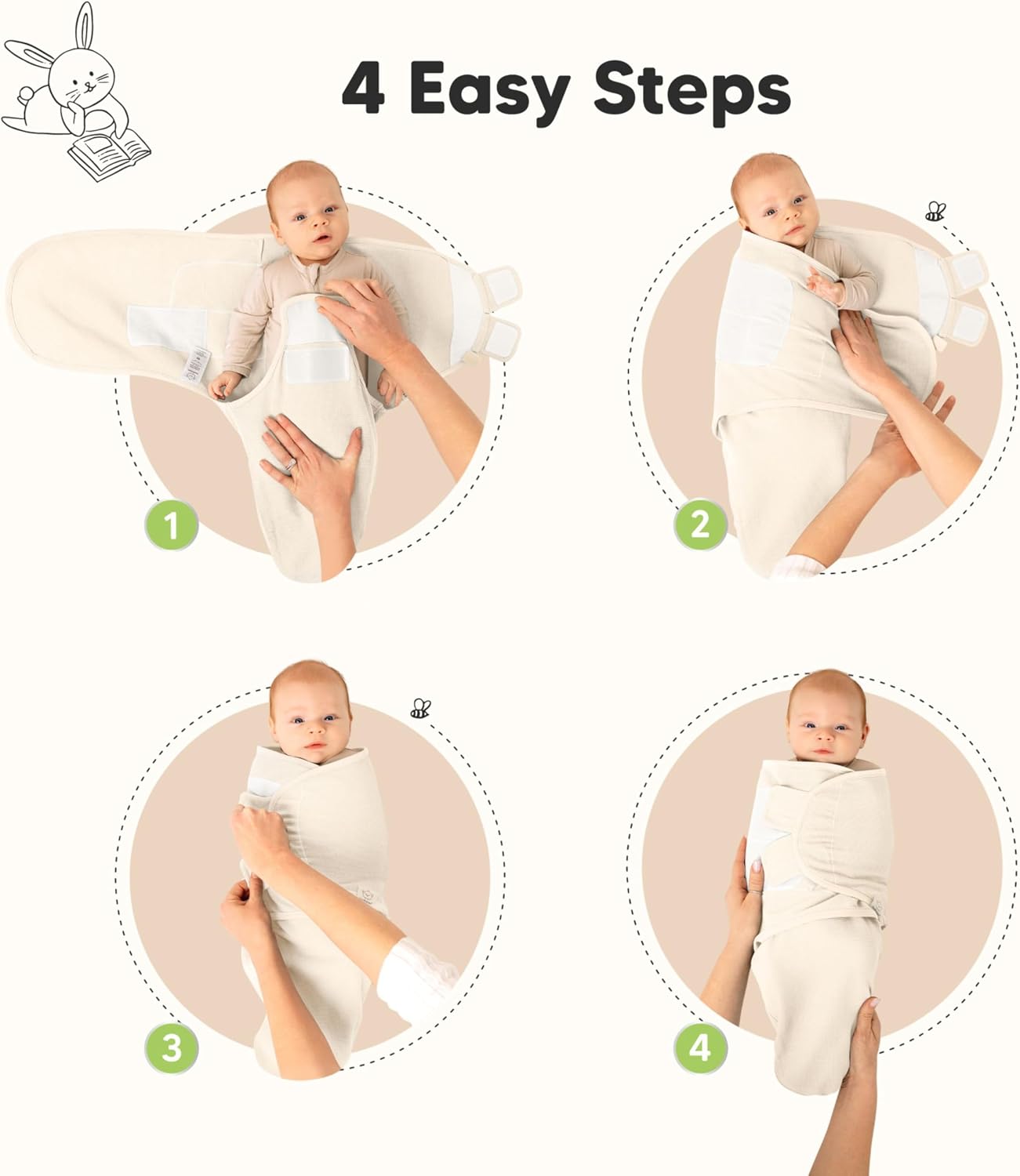3-Pack Organic Swaddles for Newborns, Baby Swaddles 0-3 Months (Roseate)