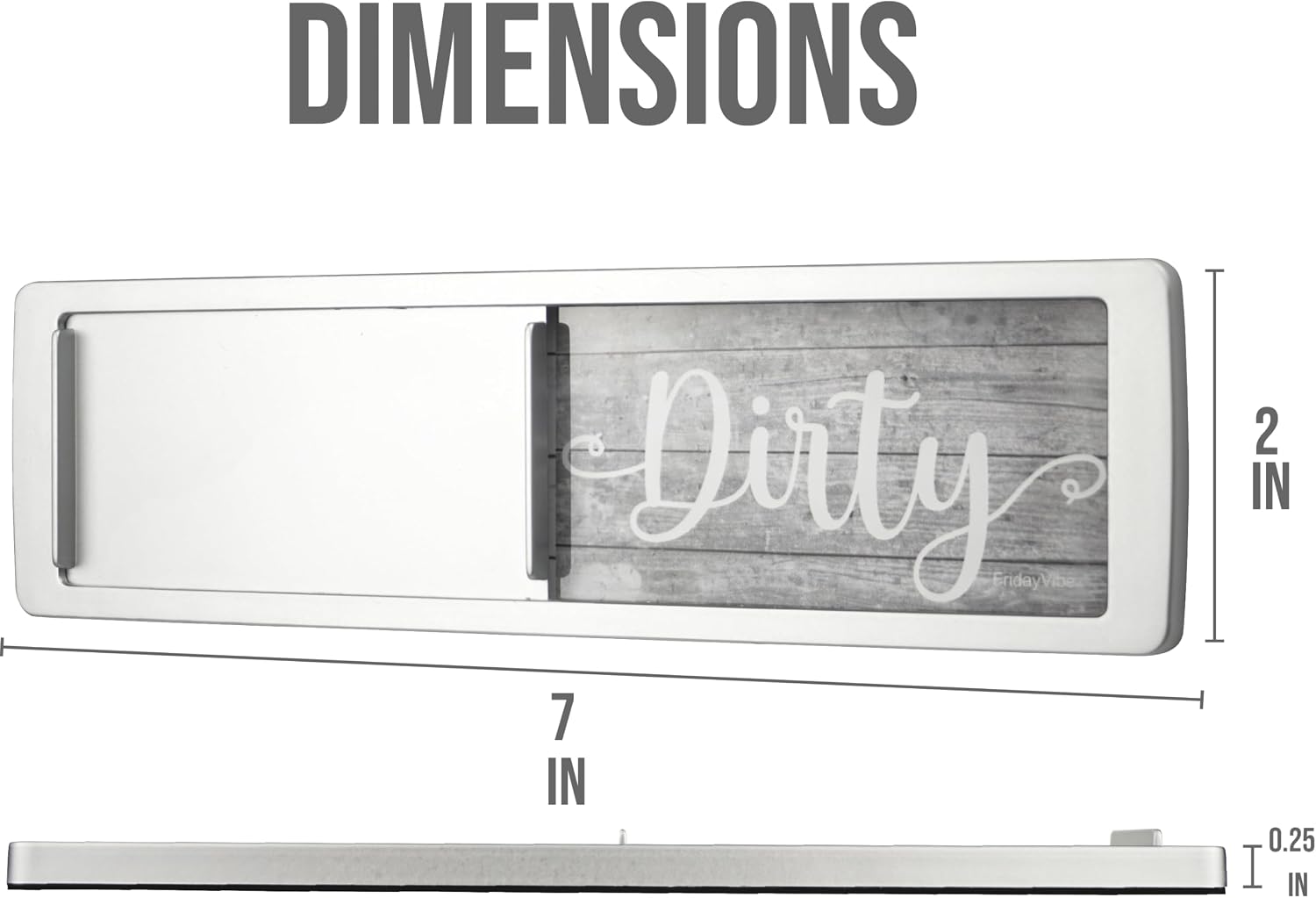 Dishwasher Magnet Clean Dirty Sign - Magnetic Signs That Say Clean/Dirty - Optional Sticker Adhesive for Non-Metal Stainless Steel Dish Washers - Light Gray Farmhouse