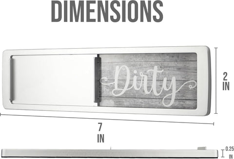 Dishwasher Magnet Clean Dirty Sign - Magnetic Signs That Say Clean/Dirty - Optional Sticker Adhesive for Non-Metal Stainless Steel Dish Washers - Light Gray Farmhouse