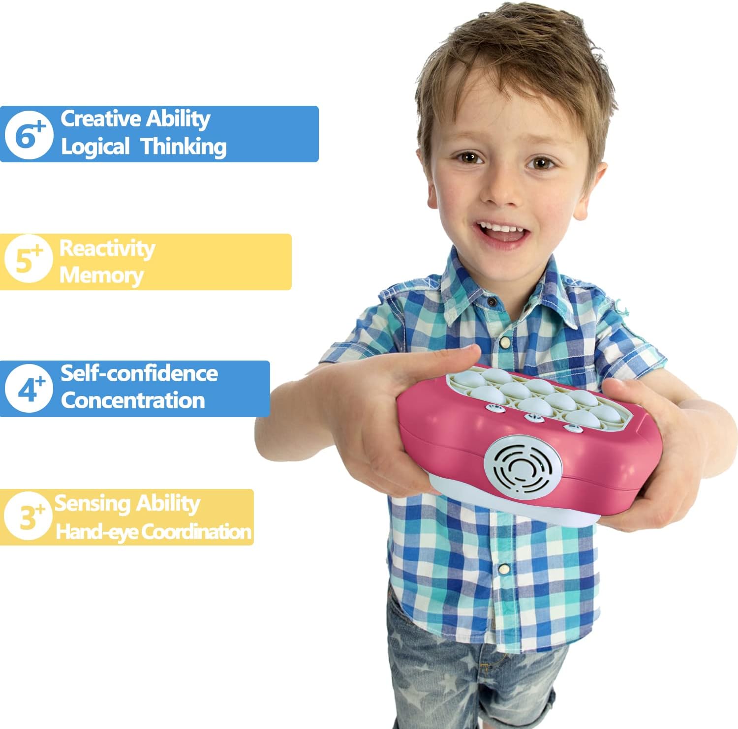 Intoypad Pop The Target! Handheld Speed Push Fidget Game Machine Pink