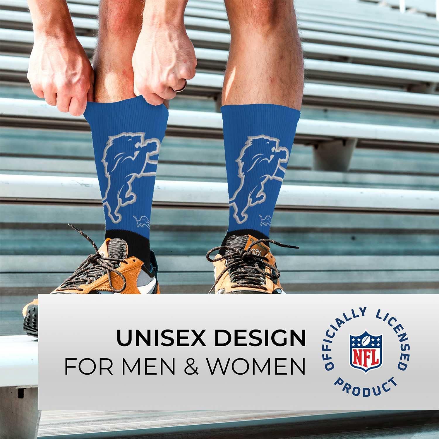 NFL Adult Curve Socks - Game Day Apparel - Machine Washable - Warm & Cold Weather - Comfort and Style for Men &Women