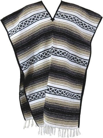 Del Mex Classic Mexican Blanket Poncho