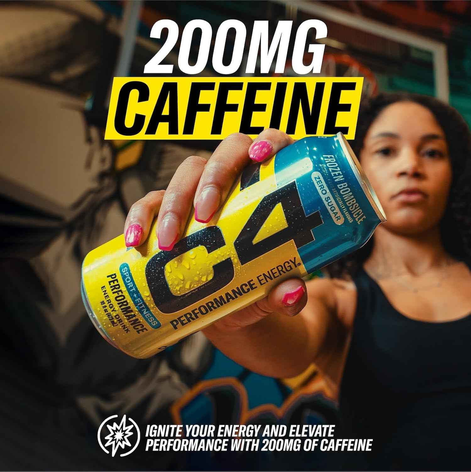 C4 Performance Energy Drink with Zero Sugar, 150mg Caffeine, 12 Fl Oz 12pk