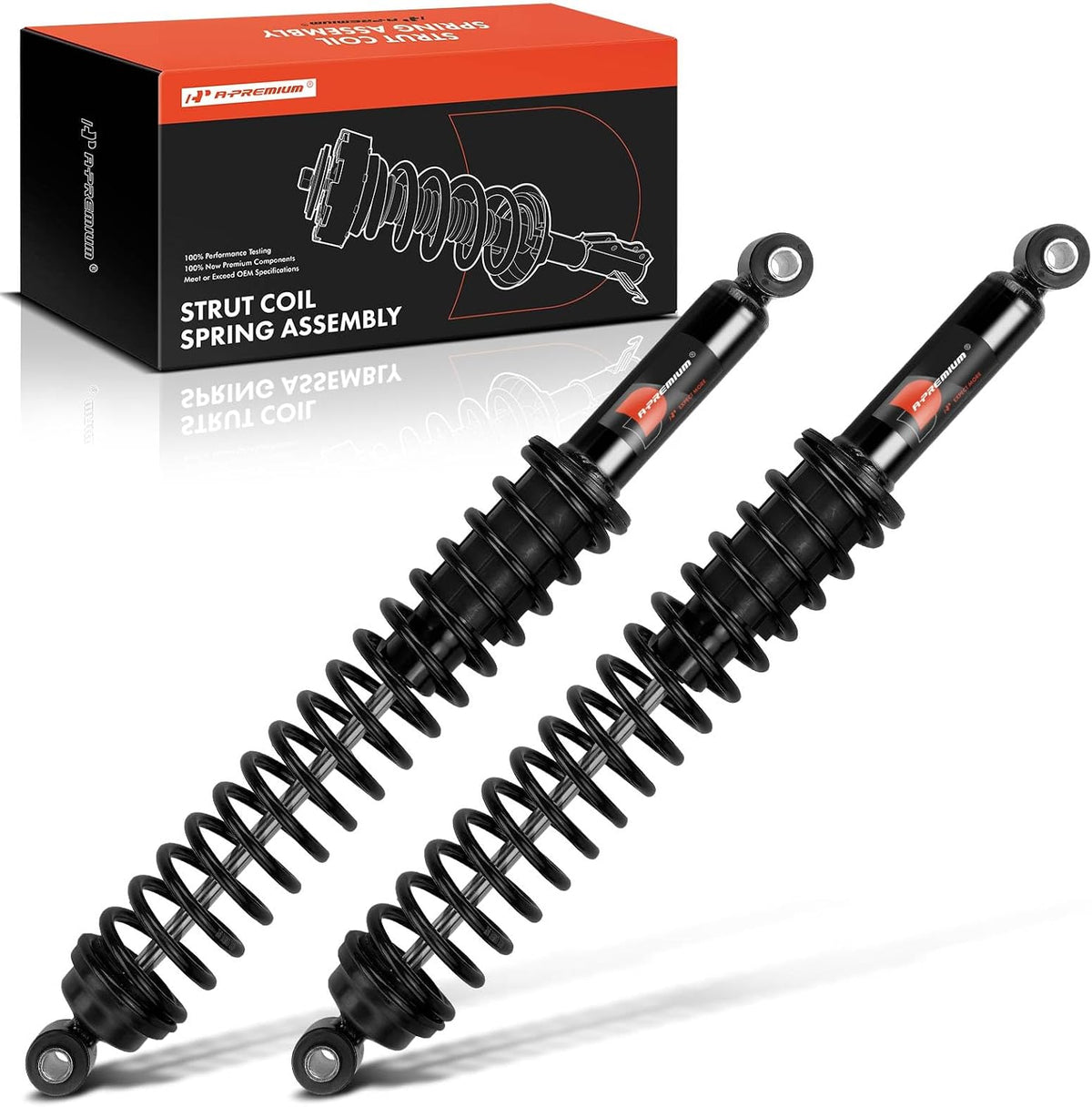 A-Premium Rear Load Adjusting Shock Absorbers w/Coil Springs, Set of 2