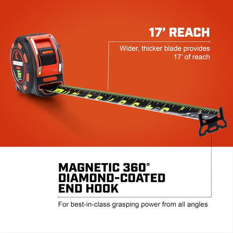 Crescent Lufkin 25' SHOCKFORCE NITE EYE Magnetic Tape | LM1325B-02