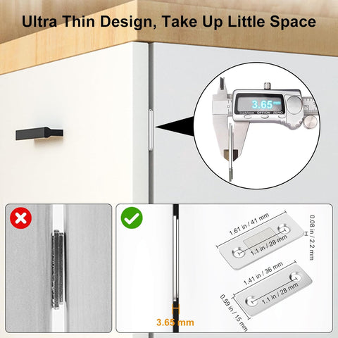 Cabinet Door Magnets Jiayi 10 Pack Ultra Thin Magnetic Door Catch Stainless Steel Drawer Magnet Catch for Sliding Door Closure Kitchen Cabinet Closer Cupboard Closet Door Magnetic Latches Hardware