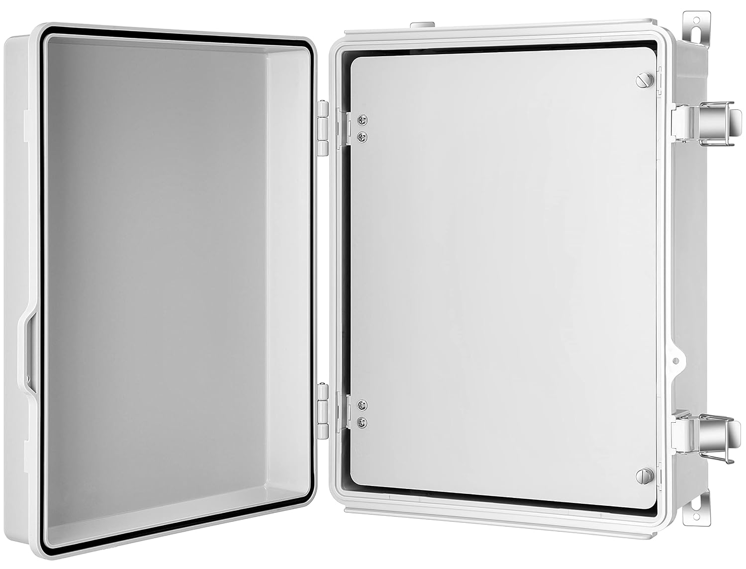 Gratury Junction Box, IP67 Waterproof Plastic Enclosure for Electrical Project, Hinged Grey Cover, Includes Mounting Plate and Wall Bracket