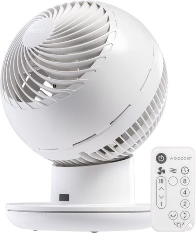 IRIS USA WOOZOO Air Circulator Fan with Remote, 8 Speeds, DC Motor, White