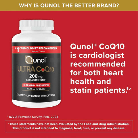 Qunol Ultra CoQ10 200mg, Ultra-High Absorption, Antioxidant, 90 Softgels | #1 Cardiologist Recommended Supplement for Heart Health, Coenzyme Q10 Supplement to support Vascular Health & Cellular Energy