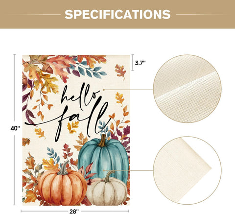 AVOIN colorlife Hello Fall House Flag 28x40 Inch Double Sided Outside