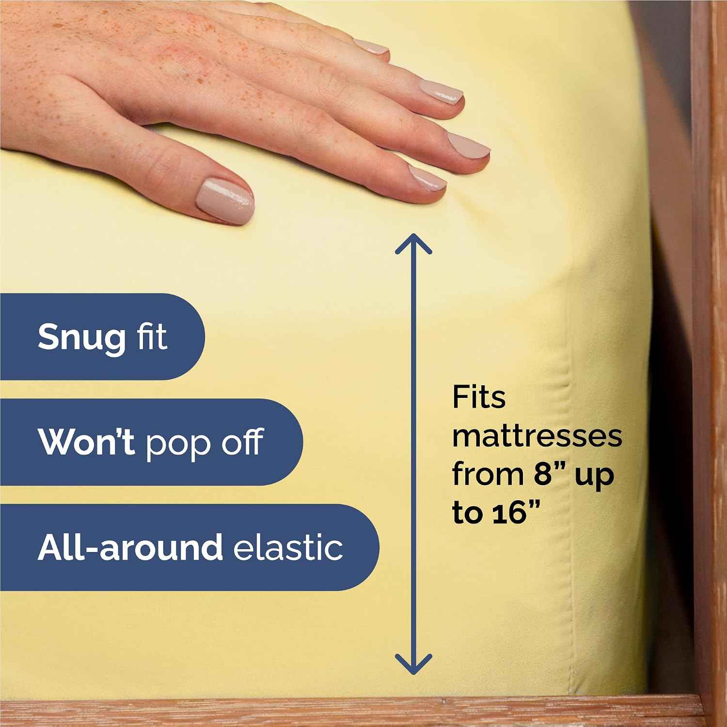 Full Size 4 Piece Sheet Set - Comfy Breathable & Cooling Sheets - Yellow