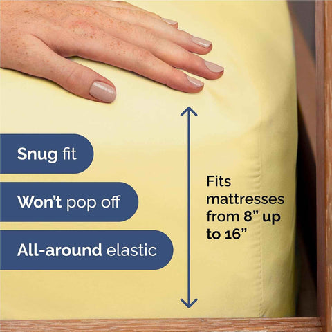 Full Size 4 Piece Sheet Set - Comfy Breathable & Cooling Sheets - Yellow