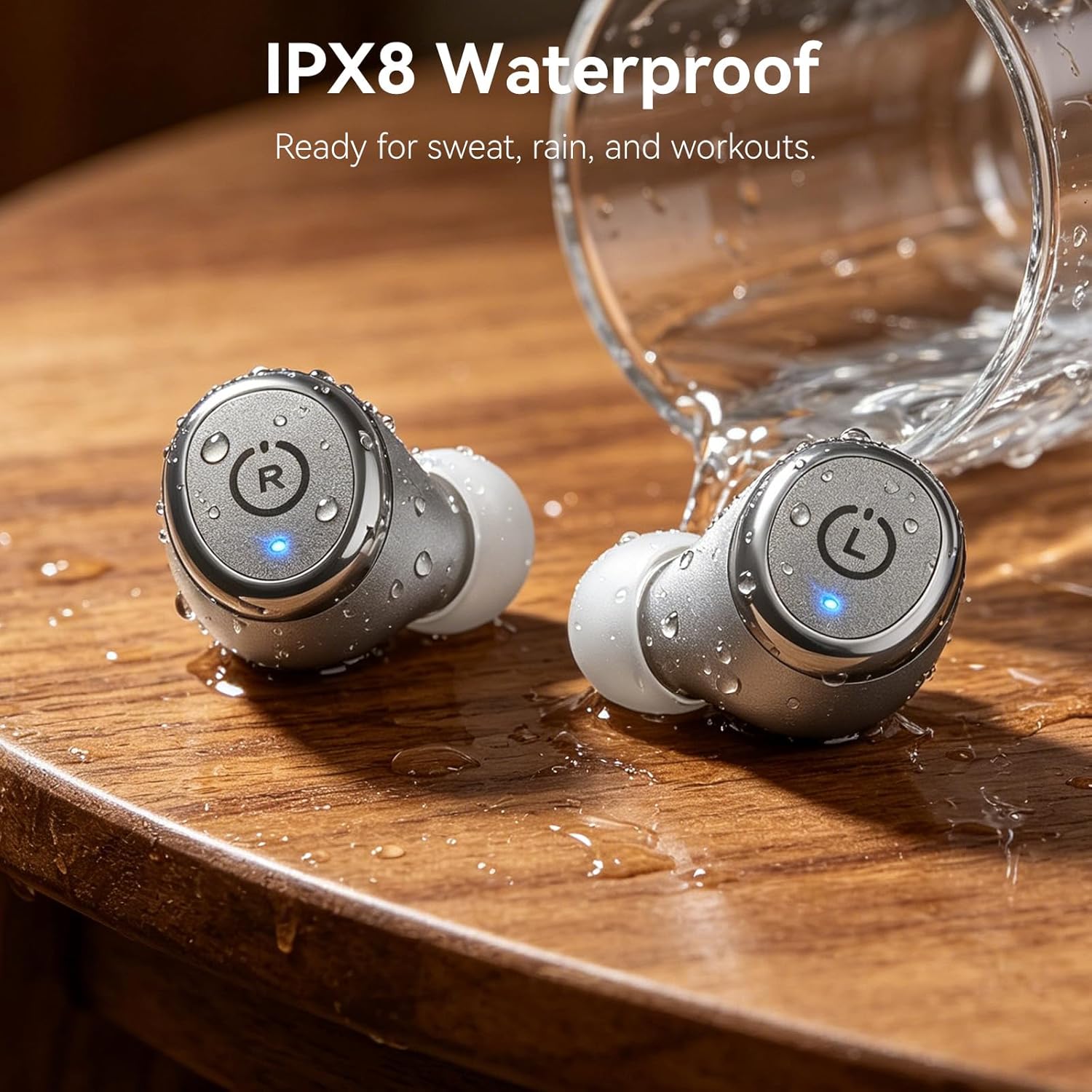 TOZO T10 Wireless Earbuds Powerful Bass Stereo Wireless Charging, APP, IPX8