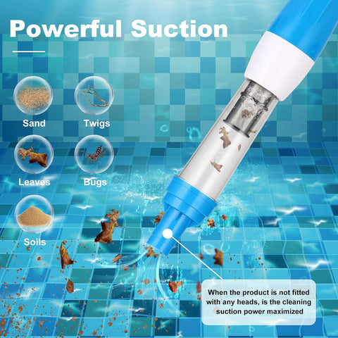 4 in 1 Cordless Rechargeable Small Pool Vacuum spa hot tub (Sky Blue)