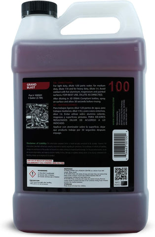 3D Grand Blast Engine Degreaser – Heavy Duty Biodegradable Cleaner for Engines, Wheels, Exhausts & More – Fast-Acting, Non-Staining – Made in USA – 1 Gallon (Pack of 2)