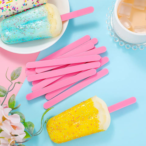 30 Pcs Reusable Acrylic Cakesicle Sticks, 4.5 Inches, Pink