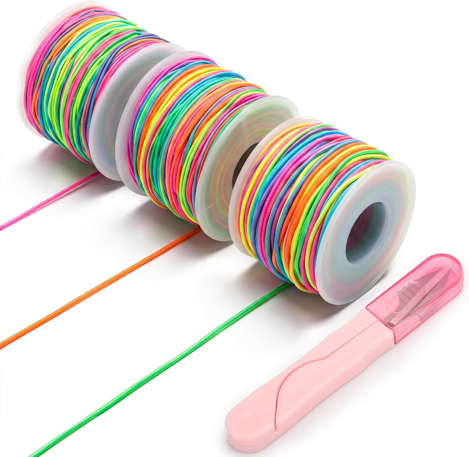 Bracelet String Rainbow Elastic Cord with Scissors 1mm 1.2mm 1.5mm