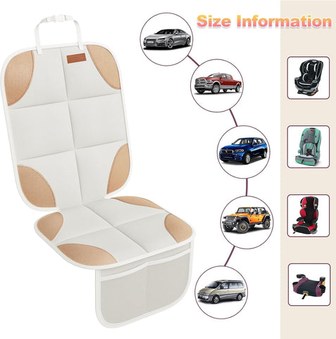 SMART ELF 2 Pack Car Seat Protector-600D Fabric Waterproof (Beige Brown)
