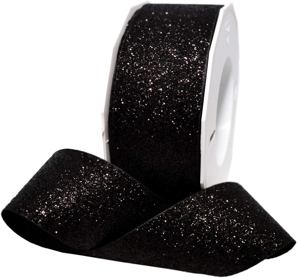Morex Ribbon Princess Glitter 1.5 inches by 25 Yards, Black