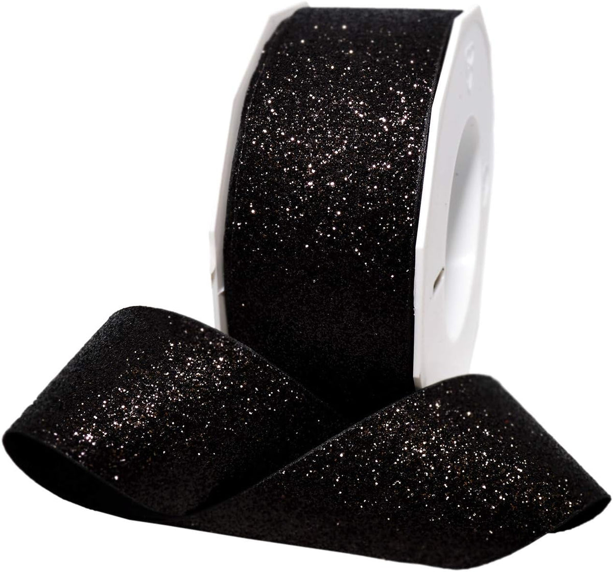 Morex Ribbon Princess Glitter 1.5 inches by 25 Yards, Black