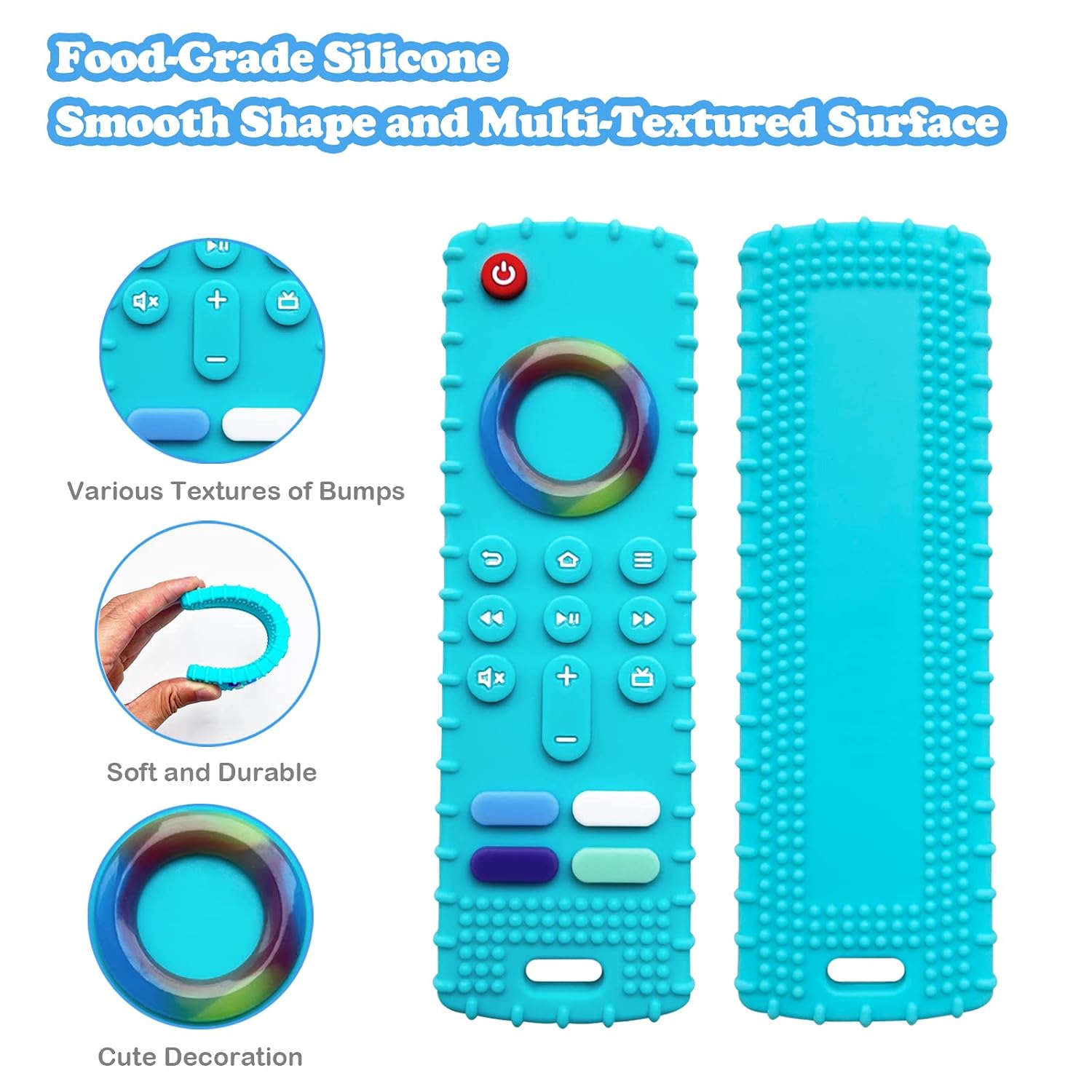 Silicone Baby Teething Toys, TV Remote Teethers for 6-12-18 Months Infant, Fire TV Remote Control Shape Toddlers Teething Remote Teethers, Chew Toys (FTV-1 Pack)