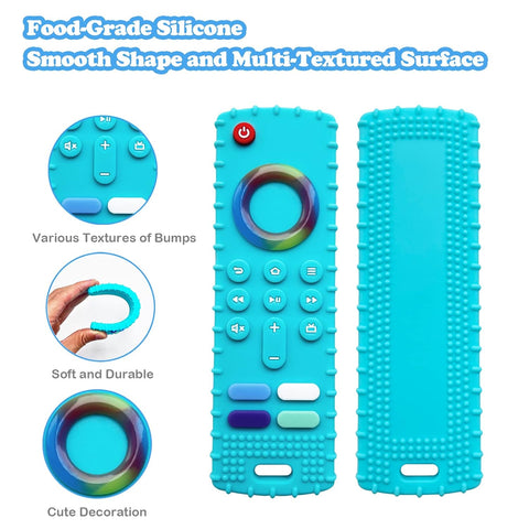 Silicone Baby Teething Toys, TV Remote Teethers for 6-12-18 Months Infant, Fire TV Remote Control Shape Toddlers Teething Remote Teethers, Chew Toys (FTV-1 Pack)