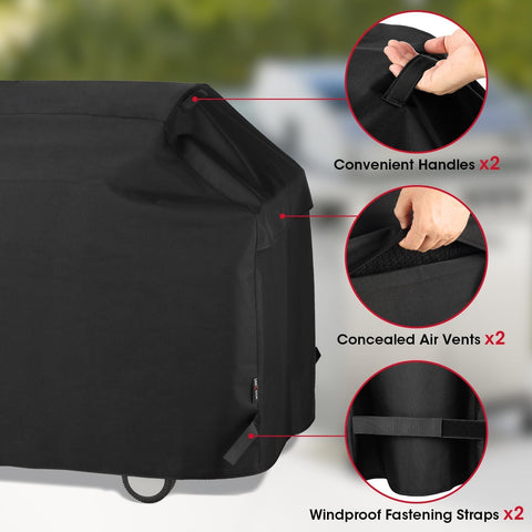 Unicook Heavy Duty Waterproof Grill Cover for Outdoor Grill 65 Inch, Black