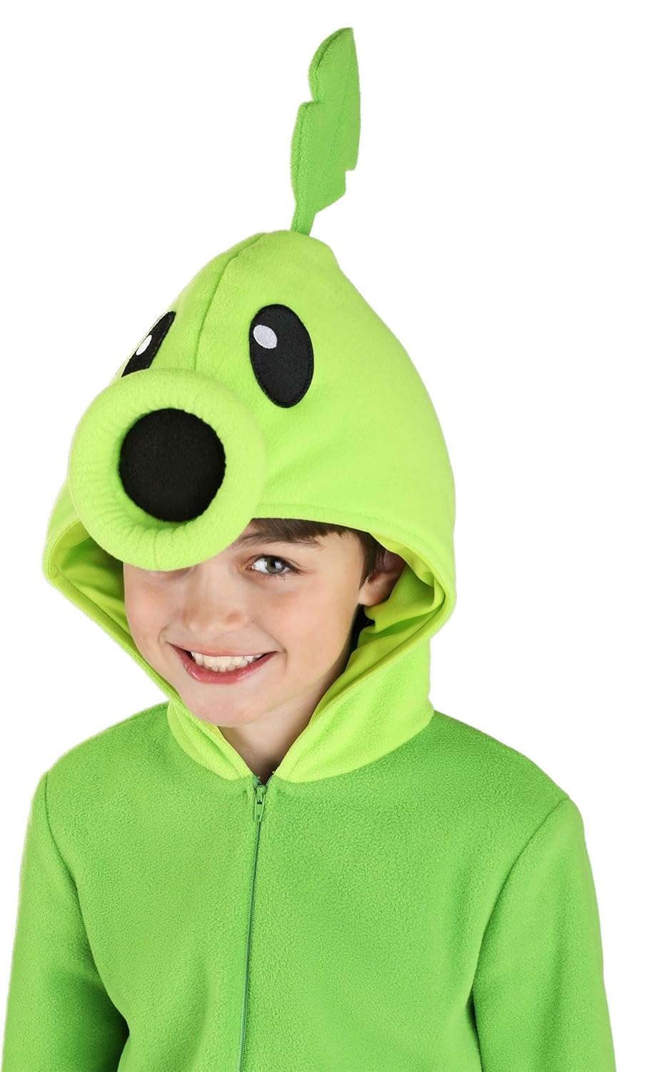 Plants Vs Zombies Kids Green Peashooter Onesie Costume for Boys, Officially Licensed Peashooter Costume for Video Game Fans