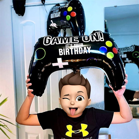 5 Pieces Video Game Party Balloons, Giant Video Game Controller Mylar Foil Balloons Game on Balloons for Kids Boys Gaming Theme Birthday Party Video Game Baby Shower Decorations Supplies