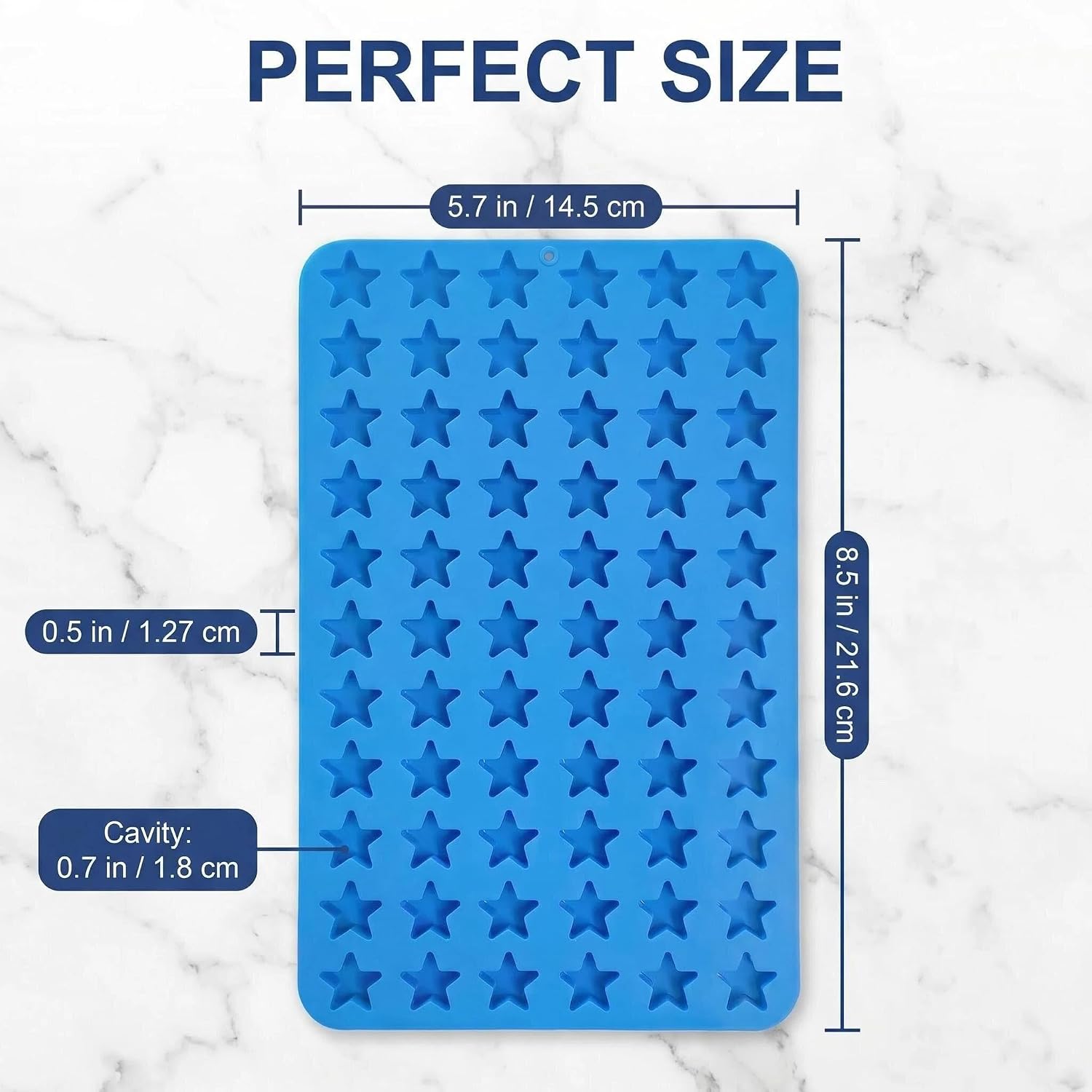 Star Gummy Candy Molds - 240 Cavity Silicone Candy Molds with 2pcs Dropper for Hard Candy, Gummy, Caramels, Chocolate, Ganache, Ice Cubes