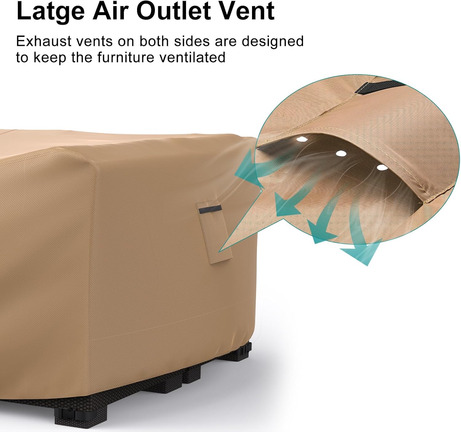 Waterproof Outdoor Patio Furniture Covers 128"L×83"W×28"H Brown