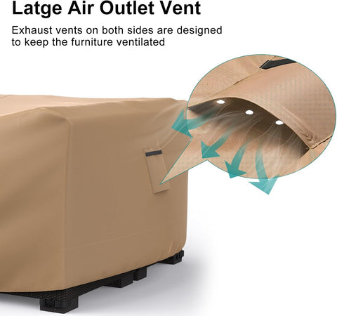 Waterproof Outdoor Patio Furniture Covers 128"L×83"W×28"H Brown