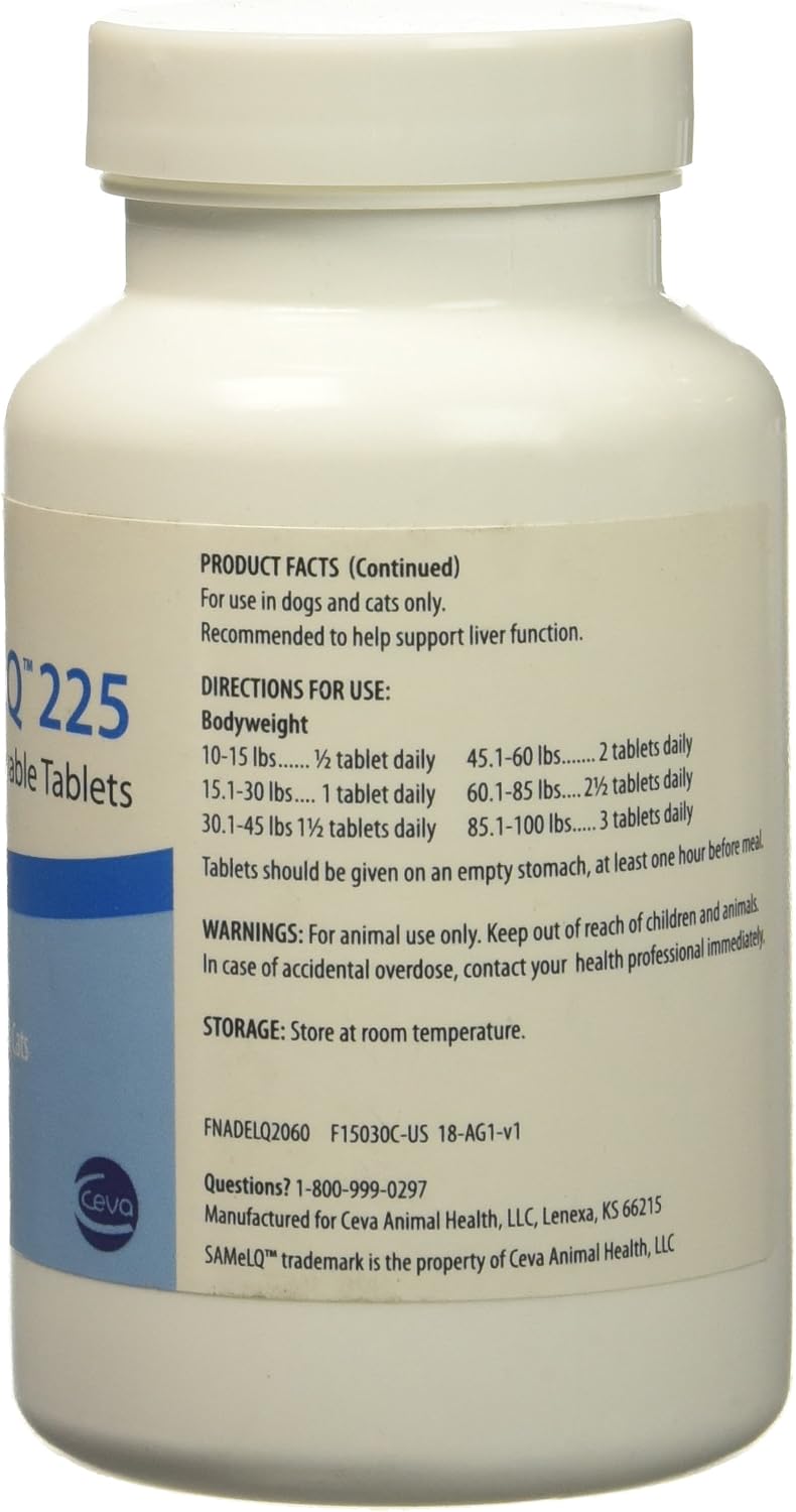S Adenosyl 225 (SAMe) for MEDIUM / LARGE DOGS 225 mg (60 tabs)