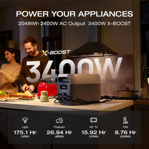 EF ECOFLOW Portable Power Station DELTA 3 MAX (2 Pack), 4,096Wh, 2400W
