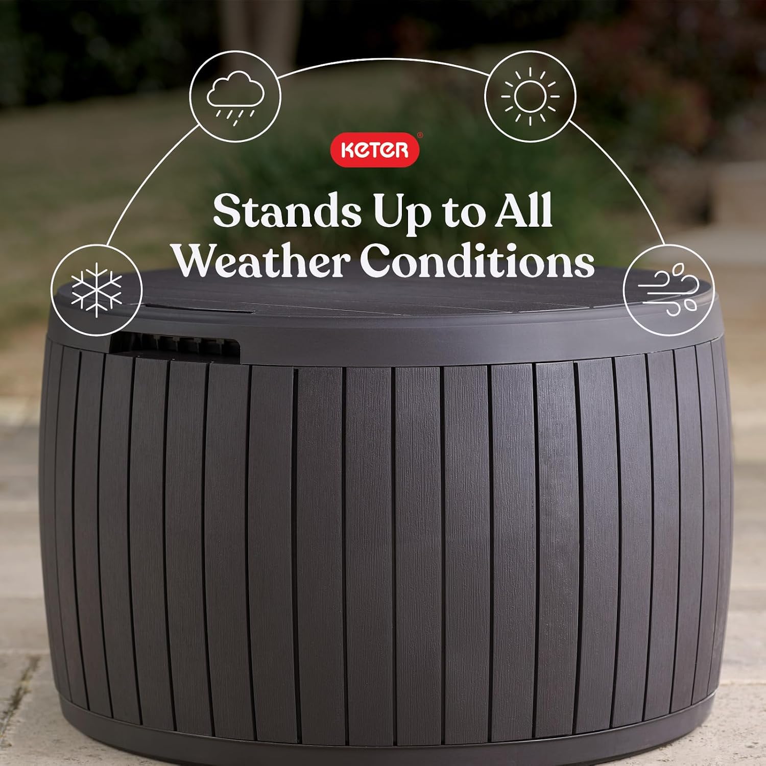 Keter Circa Outdoor Storage Deck Box, 37 Gallon, Brown