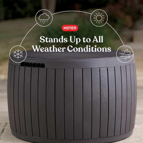 Keter Circa Outdoor Storage Deck Box, 37 Gallon, Brown