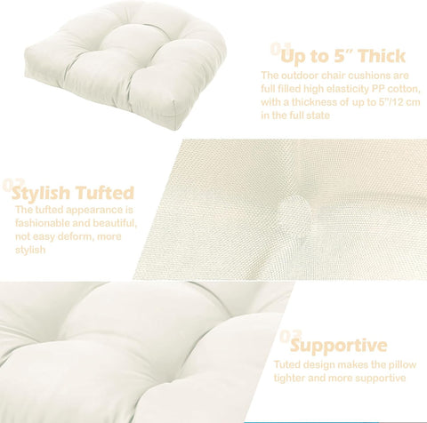 MTMR Outdoor Chair Cushions Set of 2, Patio Furniture Seat Pads, Waterproof
