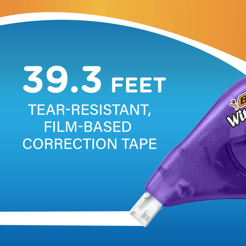 BIC Wite-Out Brand EZ Correct Correction Tape, 39.3 Feet, 18-Count Pack of white Correction Tape, Fast, Clean and Easy to Use Tear-Resistant Tape Office or School Supplies