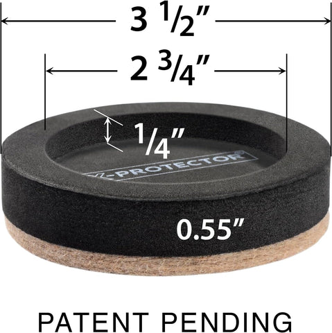 Felt Furniture Sliders for Hardwood Floors X-PROTECTOR 16 PCS 3 ½”