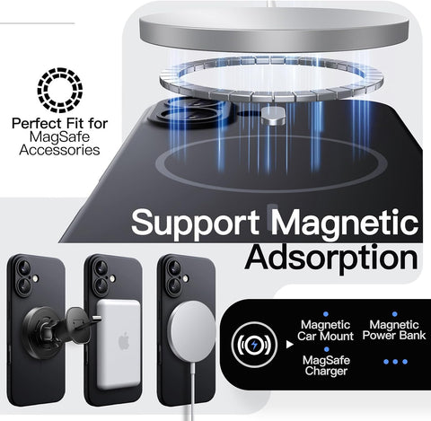 JETech Magnetic Slim Case for iPhone 17, Black